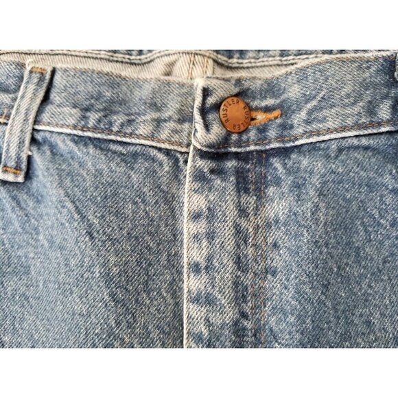 Rustler Men's Straight Leg Distressed Medium Blue Jeans #87619SW Size 38x30 - Picture 3 of 9